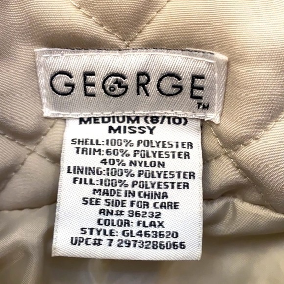 Women’s George Quilted Full Zip & Snap Polyester Jacket Size Missy 8-10 - Picture 6 of 6